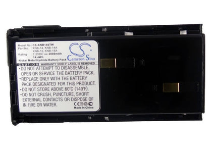 7.2V, 2000mAh, Ni-MH Battery fits Kenwood, Cp-213, Tcp-113, 14.4Wh
