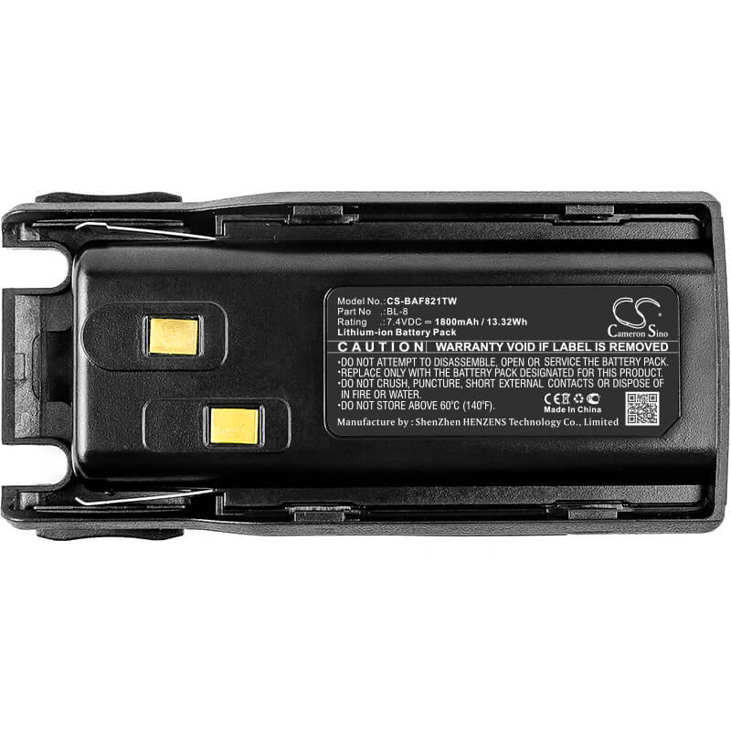 7.4V, 1800mAh, Li-ion Battery fits Baofeng, Uv-82, Uv-82c, 13.32Wh