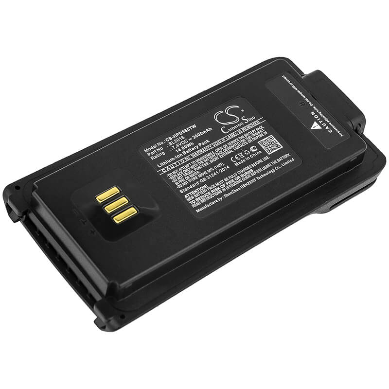 7.4V, 2000mAh, Li-ion Battery fits Hytera, Pd985, Pd985u, 14.8Wh