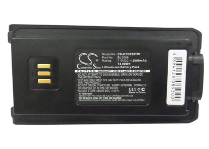 7.4V, 2000mAh, Li-ion Battery fits Hyt, Dmr Pd-702, Dmr Pd-782, 14.8Wh