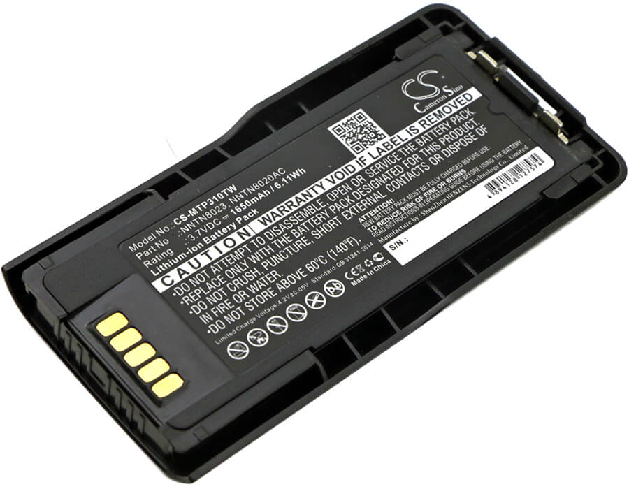 3.7V, 1650mAh, Li-ion Battery fits Motorola, Mtp3100, Mtp3200, 6.105Wh