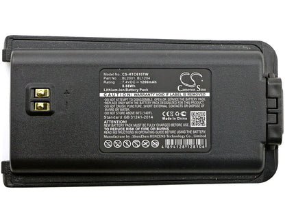 7.4V, 1200mAh, Li-ion Battery fits Hytera, Tc-610, Tc-610p, 8.88Wh