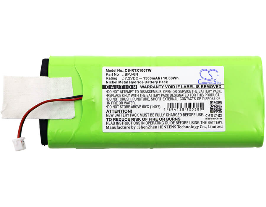 7.2V, 1500mAh, Ni-MH Battery fits Ritron, Jmx-100, Jmx-150, 10.8Wh
