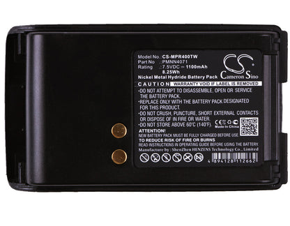 7.5V, 1100mAh, Ni-MH Battery fits Motorola, A6, A8, 8.25Wh