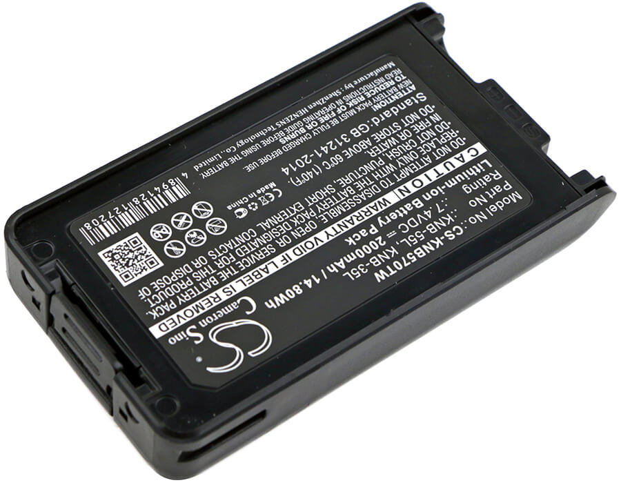 7.4V, 2000mAh, Li-ion Battery fits Kenwood, Nx-220, Nx-320, 14.8Wh