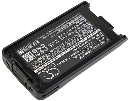 7.4V, 1400mAh, Li-ion Battery fits Kenwood, Nx-220, Nx-320, 10.36Wh