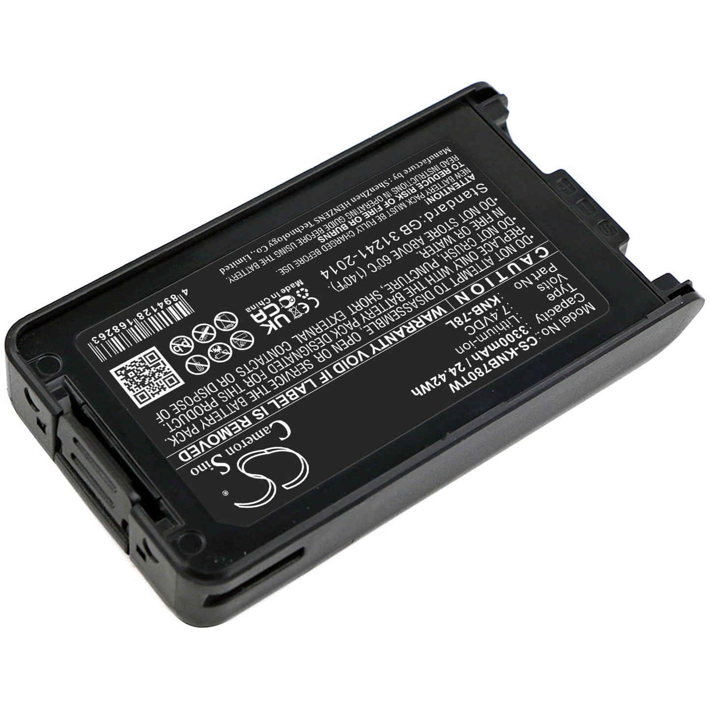 7.4V, 3300mAh, Li-ion Battery fits Kenwood, Nx-220, Nx-320, 24.42Wh