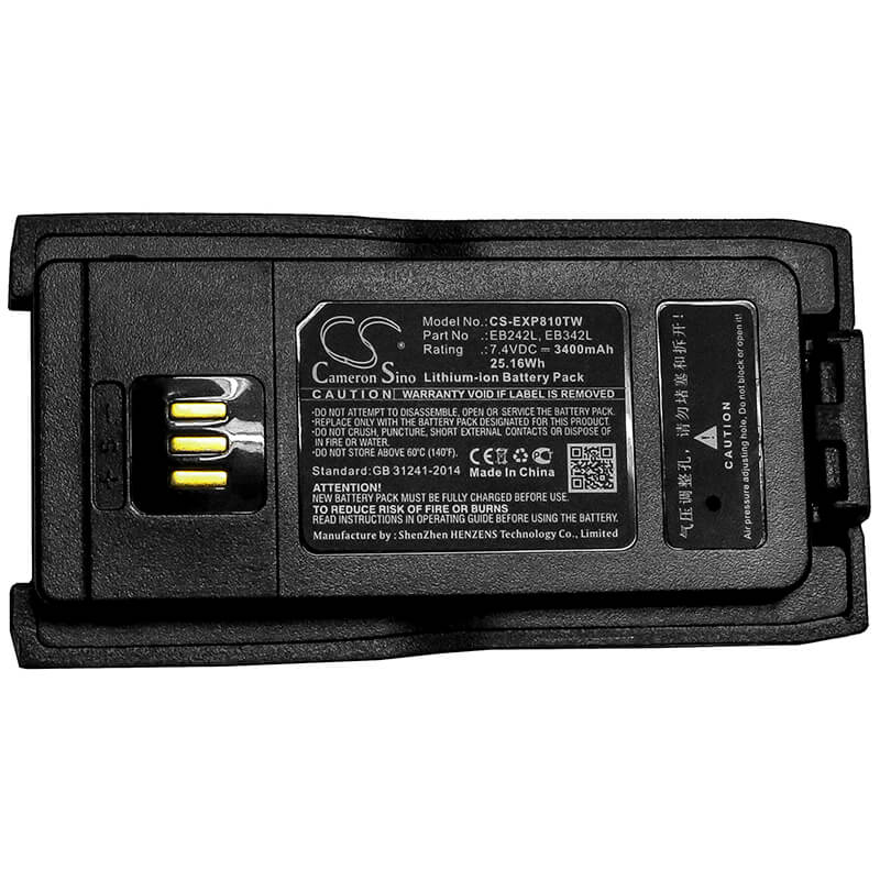 7.4V, 3400mAh, Li-ion Battery fits Excera, Ep8000, Ep8100, 25.16Wh