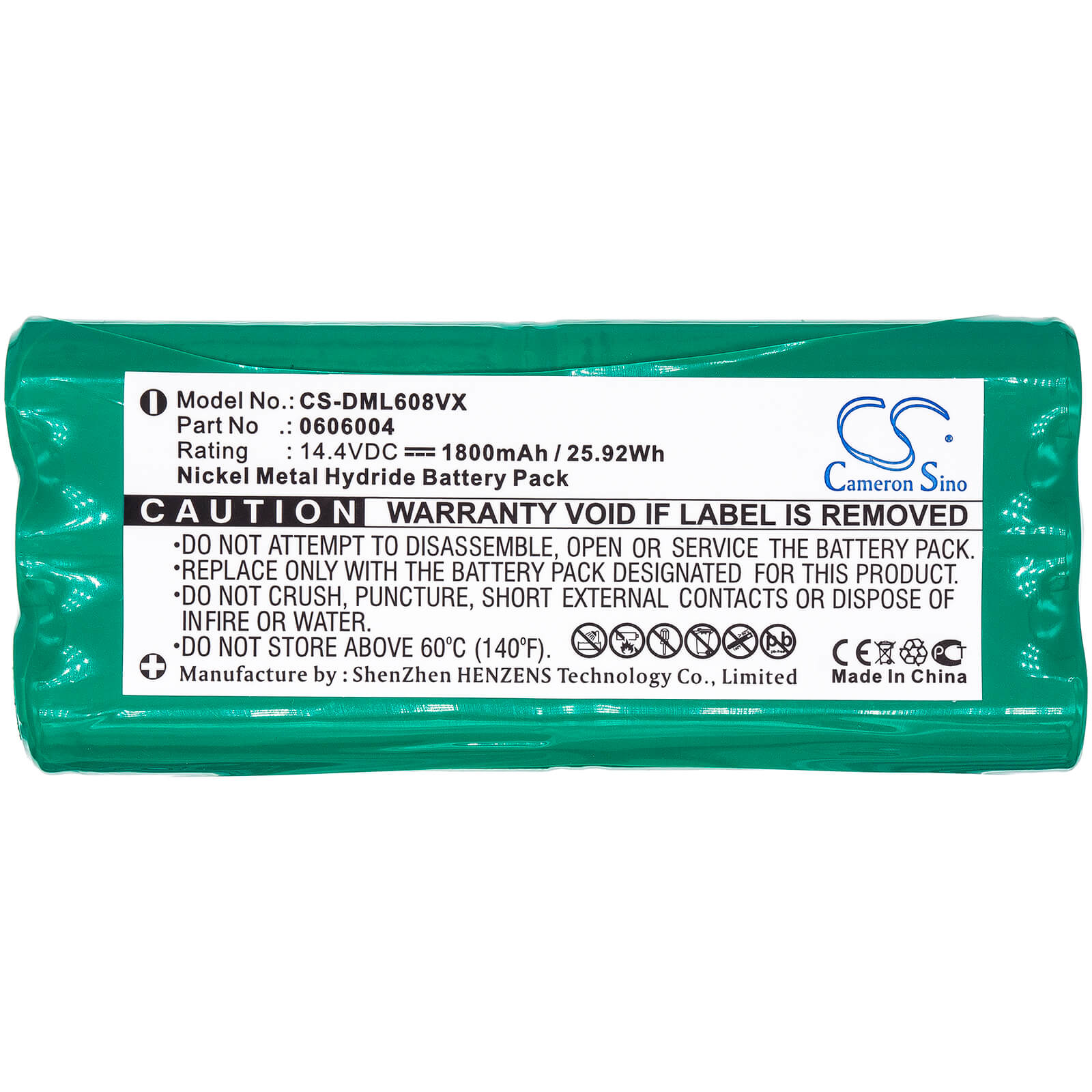 14.4V, 1800mAh, Ni-MH Battery fits Aircraftvacuums, Pilot, 25.92Wh