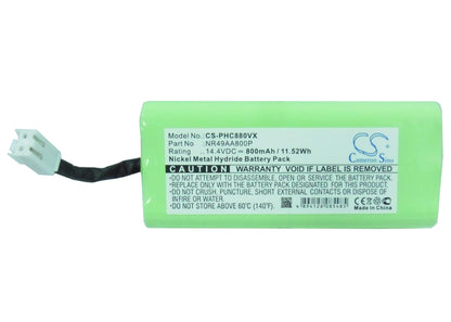 14.4V, 800mAh, Ni-MH Battery fits Taurus, Robot Aspirador Striker Slim, Striker Slim 079748, 11.52Wh