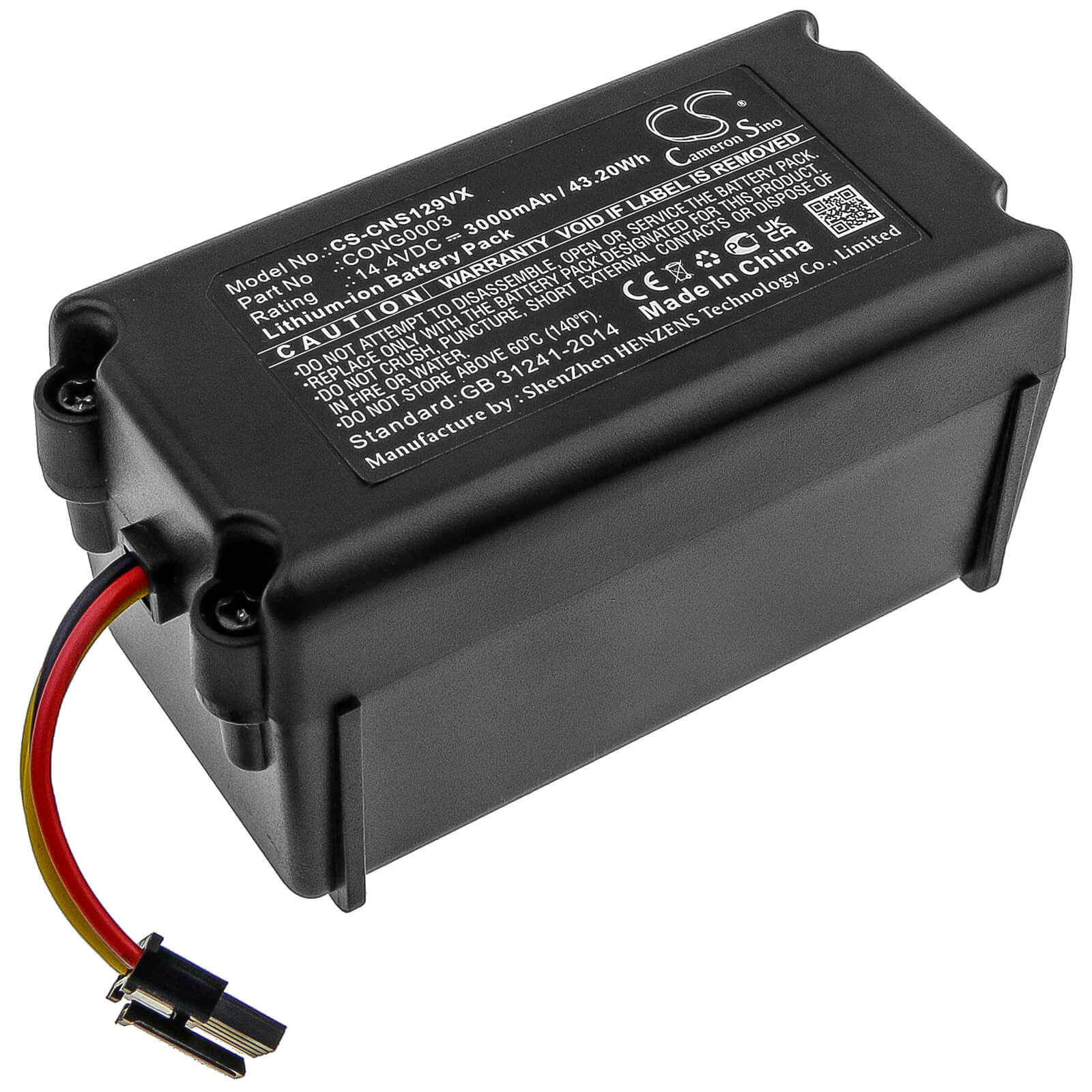14.4V, 3000mAh, Li-ion Battery fits Bagotte, Bl509, 43.2Wh