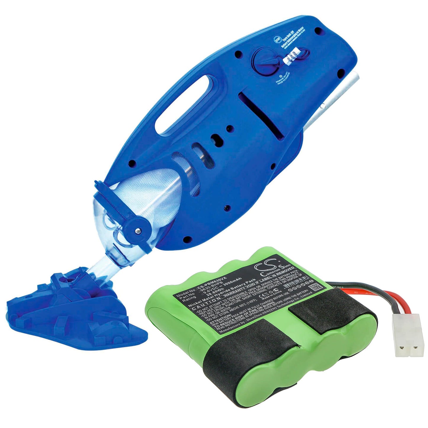 9.6V, 3000mAh, Ni-MH Battery fits Water Tech, Pool Blaster Max Cg, 28.8Wh