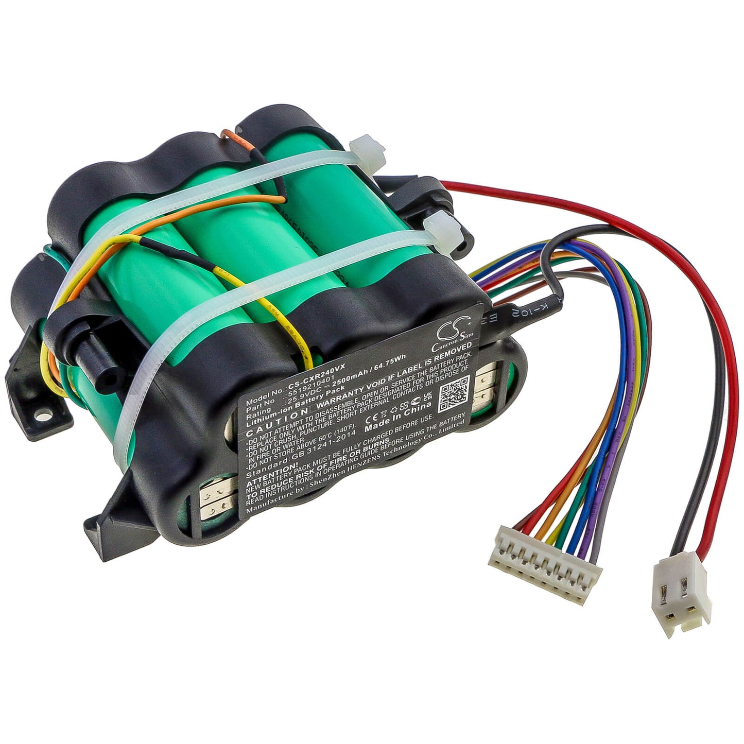 25.9V, 2500mAh, Li-ion Battery fits Delonghi, Colombina Xlr24li, Colombina Xlr24li.bl, 64.75Wh
