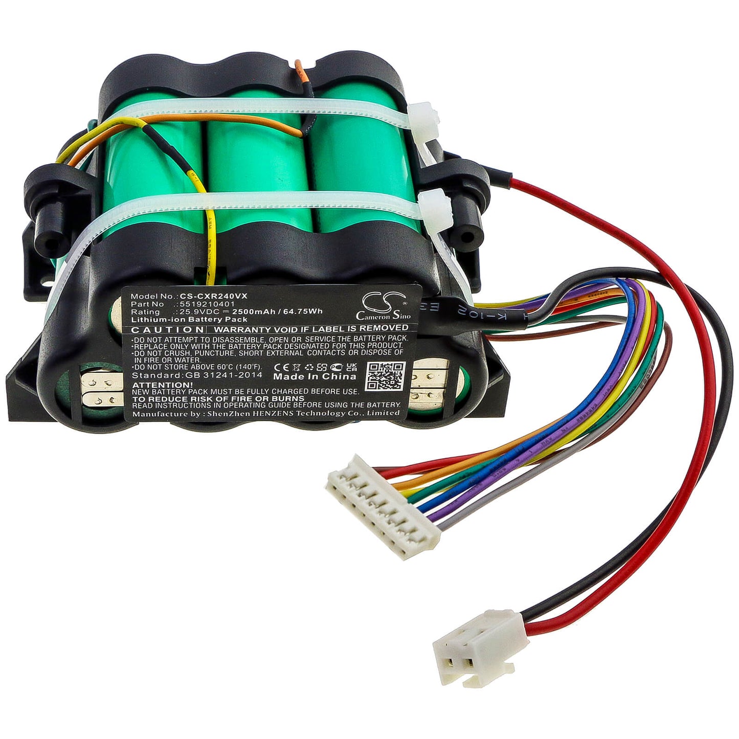 25.9V, 2500mAh, Li-ion Battery fits Delonghi, Colombina Xlr24li, Colombina Xlr24li.bl, 64.75Wh
