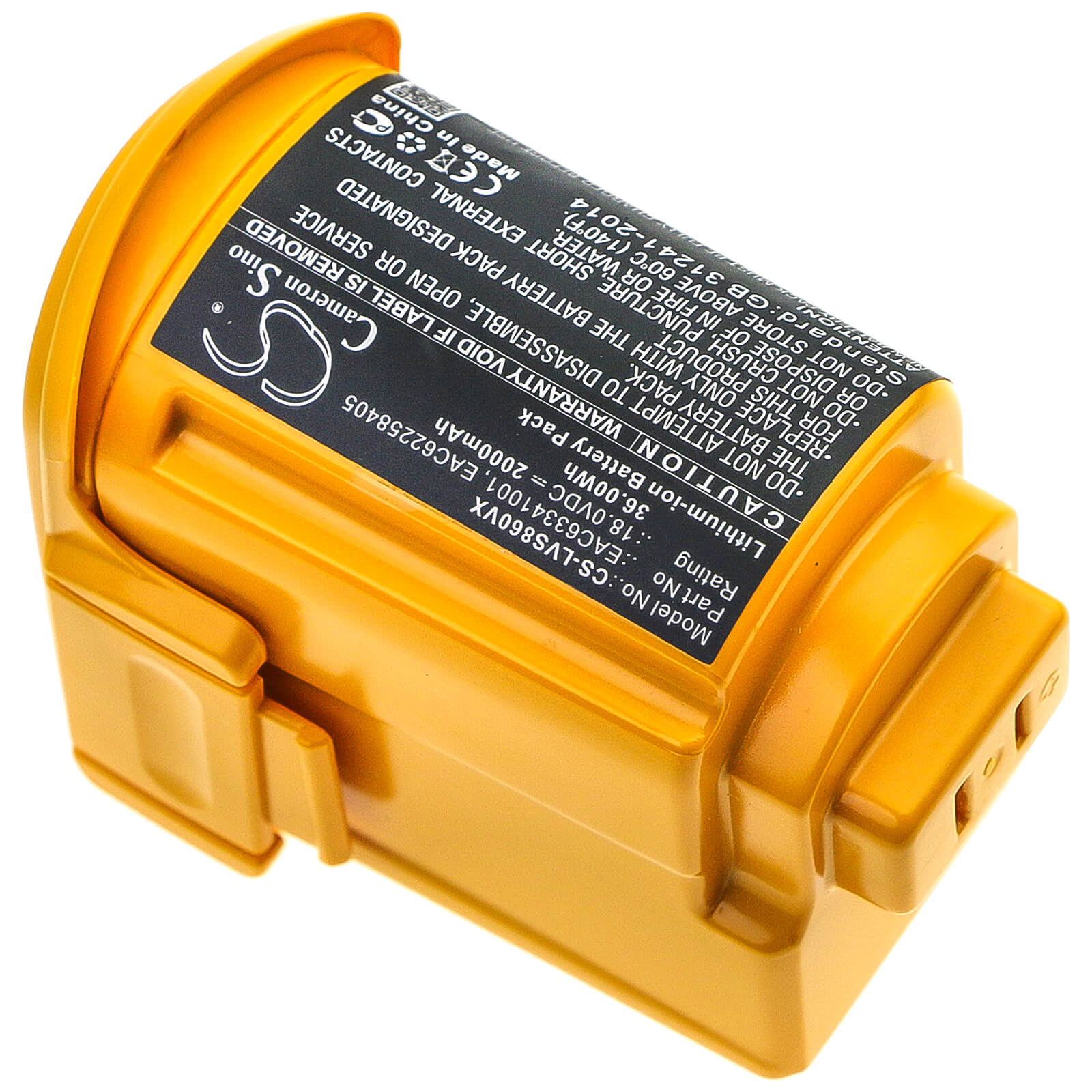 18.0V, 2000mAh, Li-ion Battery fits Lg, Lg Vs8603swm, Vhb511bdb, 36Wh
