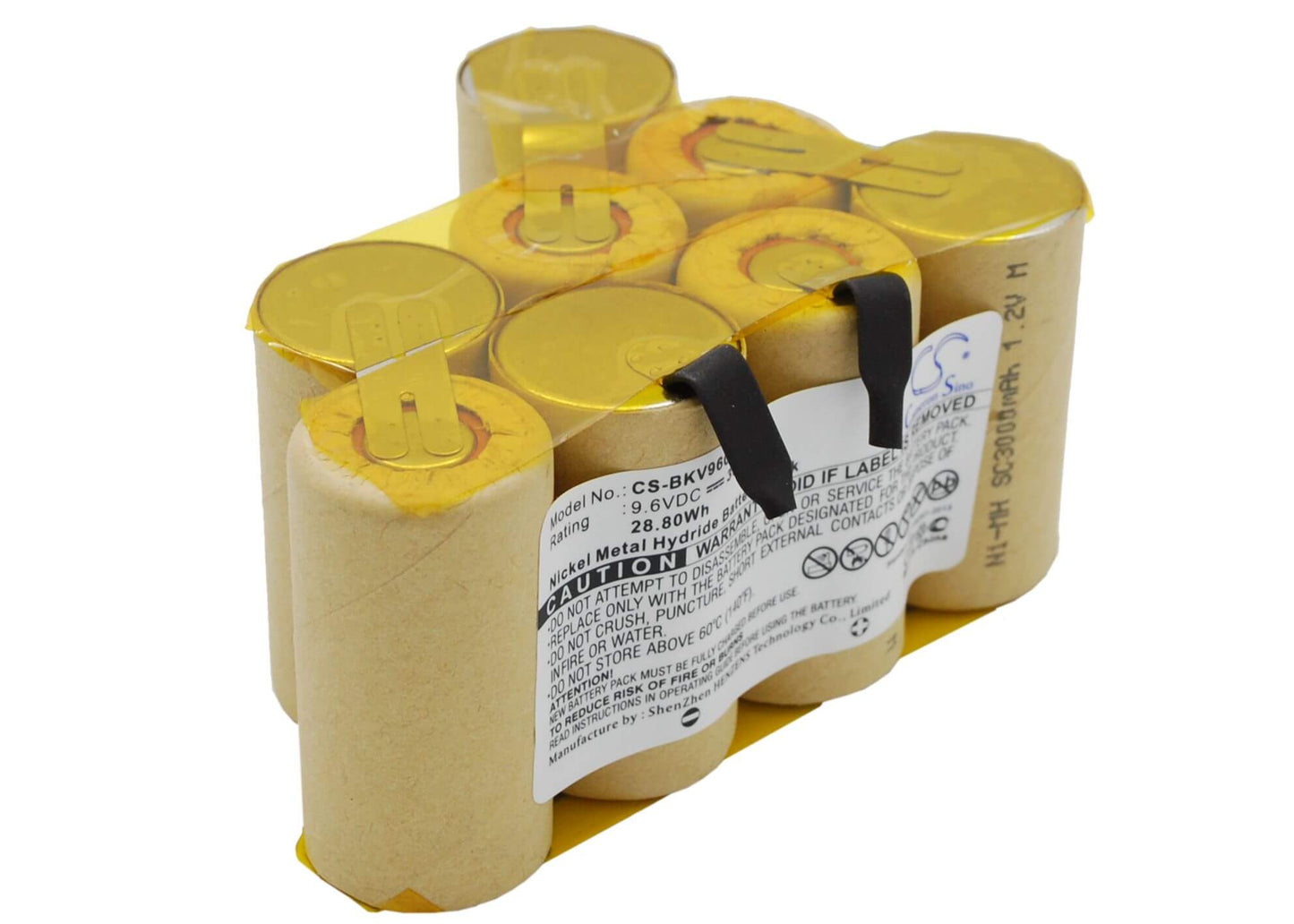 9.6V, 3000mAh, Ni-MH Battery fits Black&decker, Dv9605, 28.8Wh