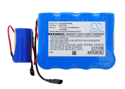15.6V, 3000mAh, Ni-MH Battery fits Shark, Sv70z, Sv736, 46.8Wh