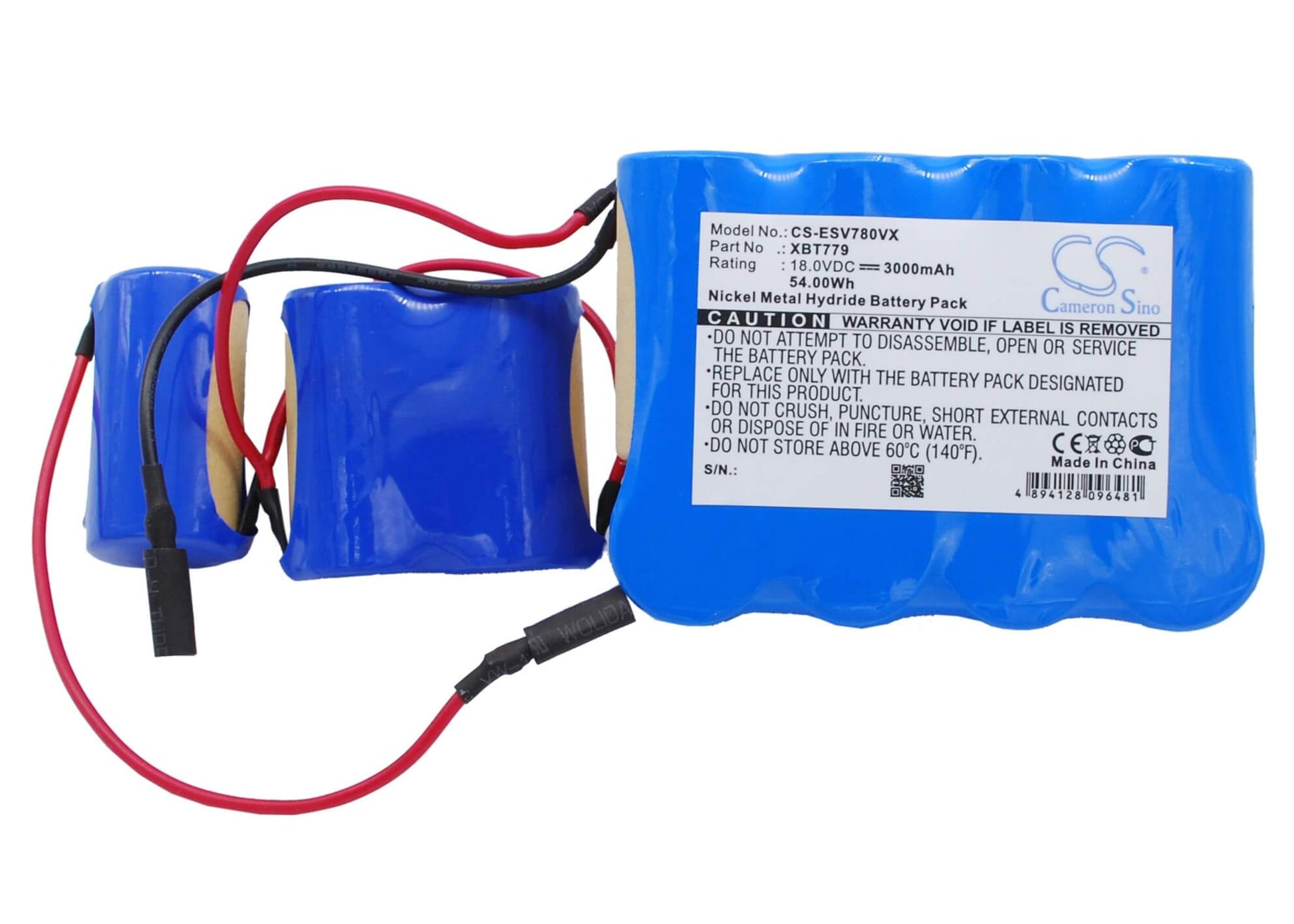 18.0V, 3000mAh, Ni-MH Battery fits Shark, Pet Perfect Ii Hand Vac, Sv780, 54Wh