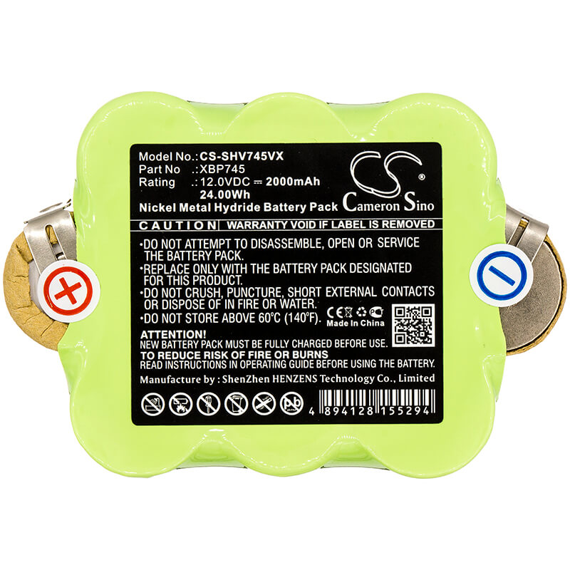 12.0V, 2000mAh, Ni-MH Battery fits Shark, Sv745, 24Wh