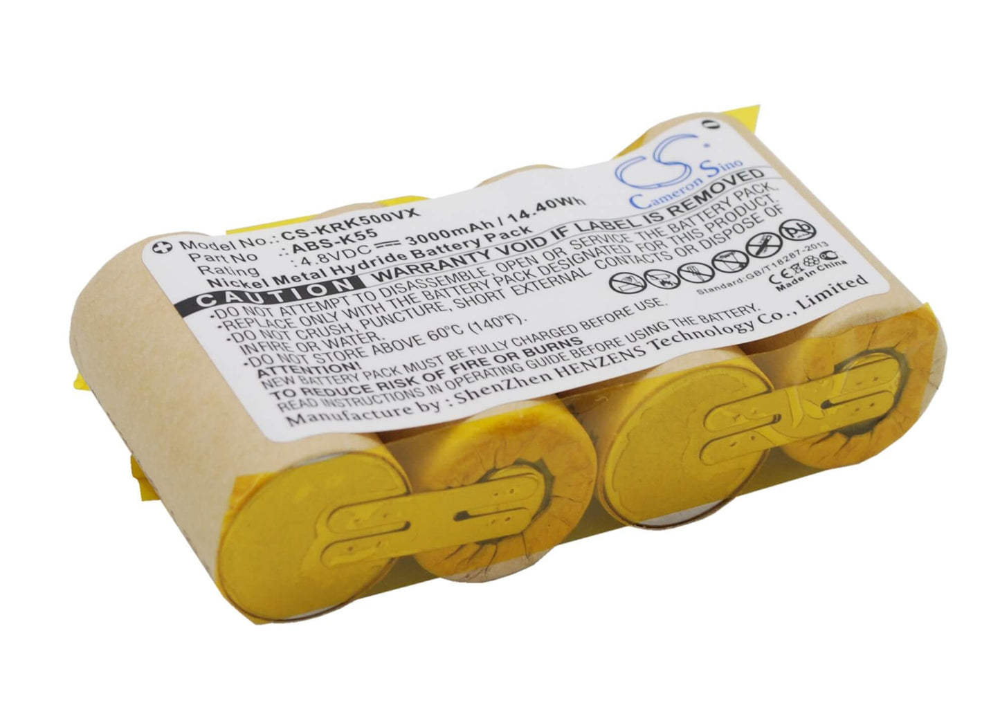 4.8V, 3000mAh, Ni-MH Battery fits Karcher, 1.258-116.0, 1.258-409.0, 14.4Wh