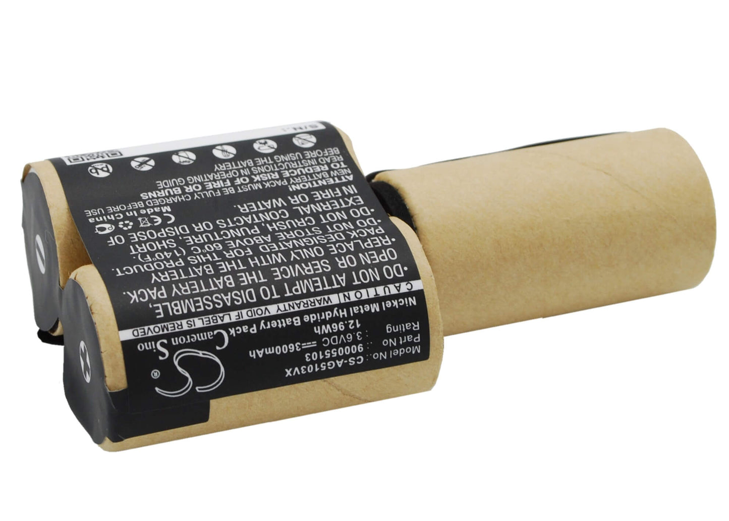 3.6V, 3600mAh, Ni-MH Battery fits Aeg, Elektrolux Fm, 12.96Wh
