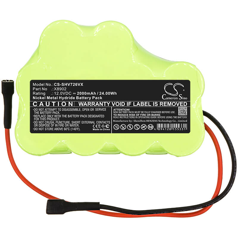 12.0V, 2000mAh, Ni-MH Battery fits Shark, Sv726, 24Wh
