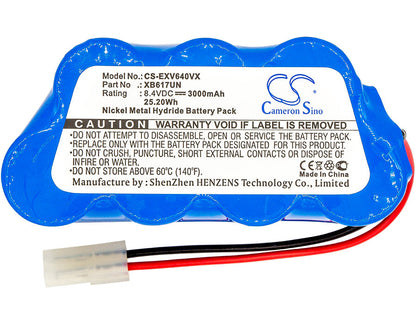 8.4V, 3000mAh, Ni-MH Battery fits Shark, Uv615, Uv615 (8.4v), 25.2Wh