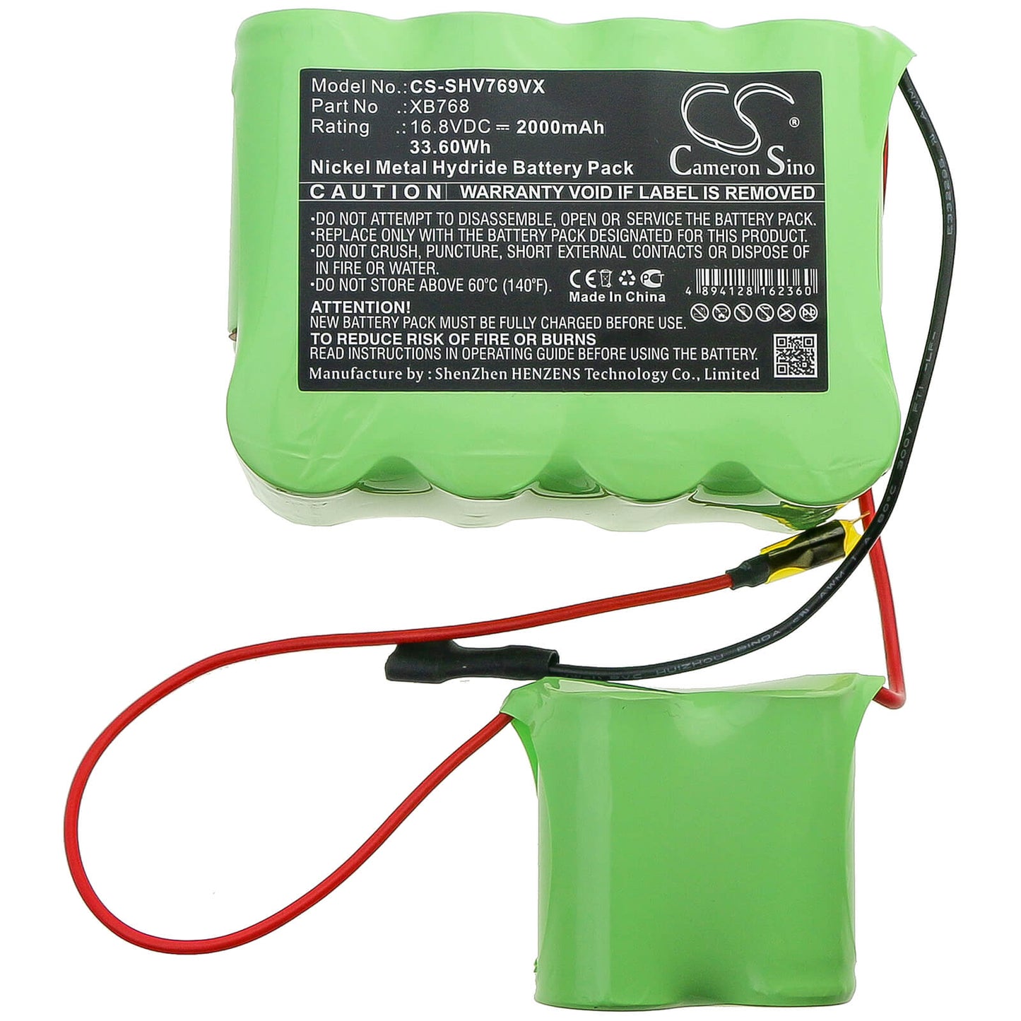 16.8V, 2000mAh, Ni-MH Battery fits Shark, Sv769, Sv769q, 33.6Wh