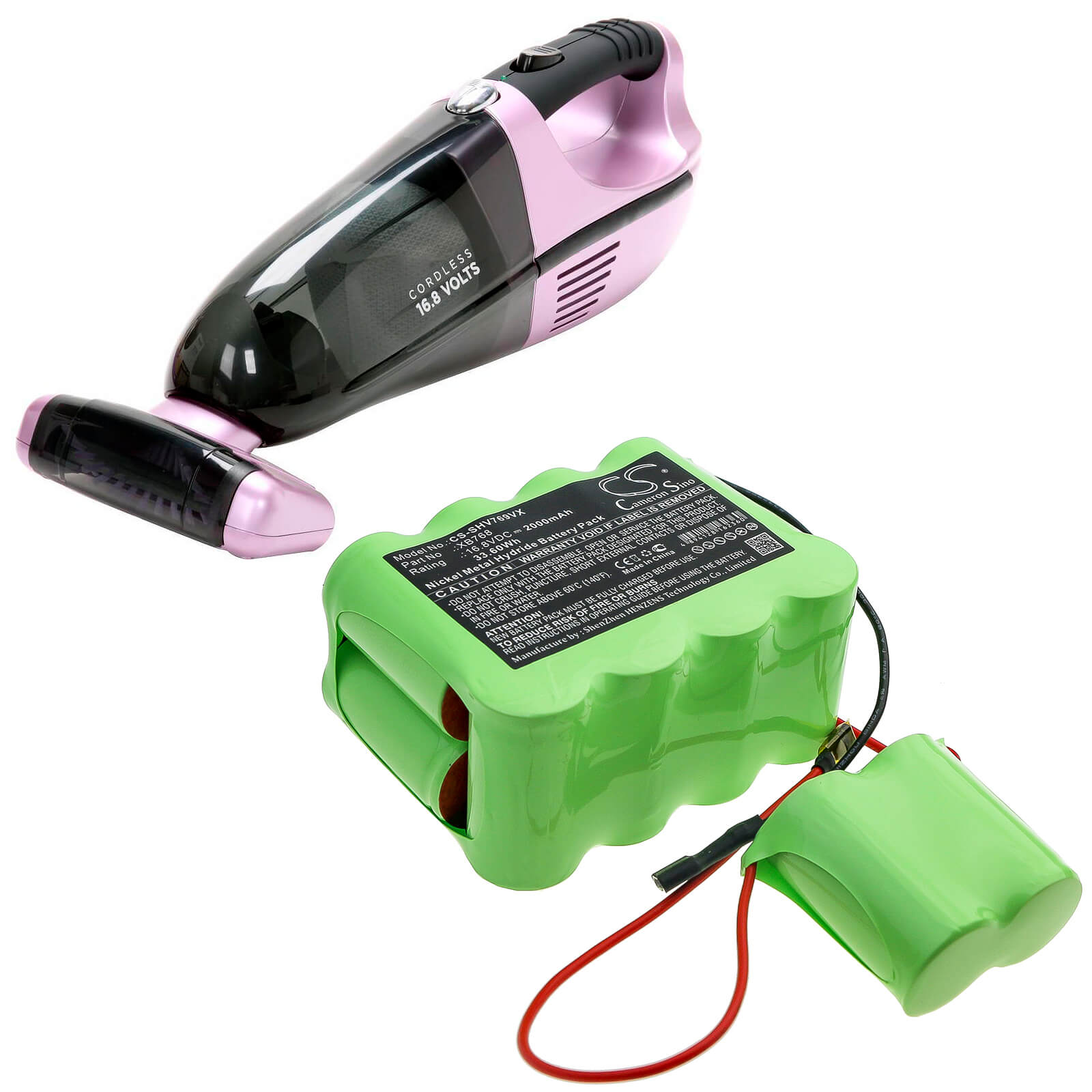 16.8V, 2000mAh, Ni-MH Battery fits Shark, Sv769, Sv769q, 33.6Wh