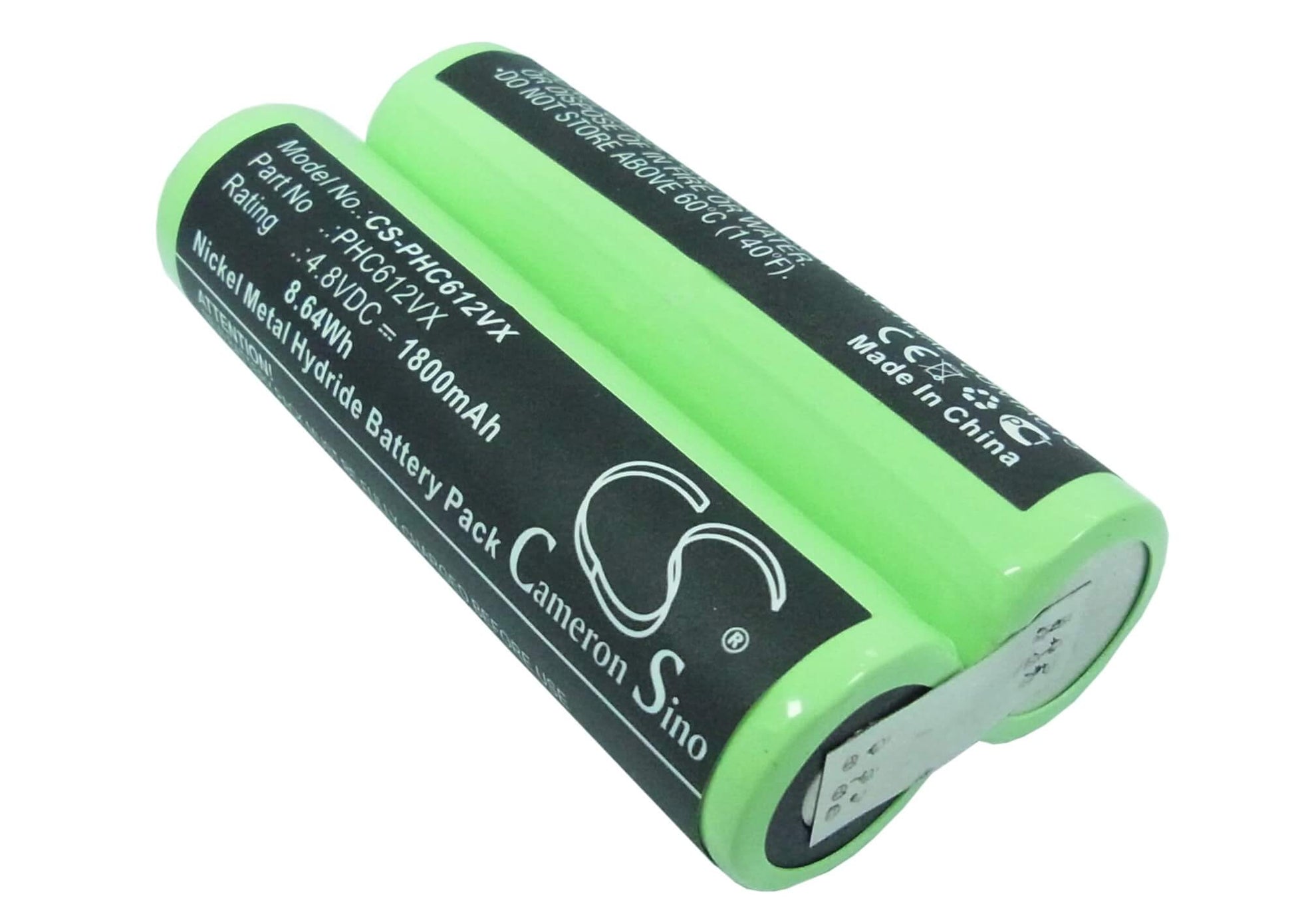 4.8V, 1800mAh, Ni-MH Battery fits Philips, Fc6125, 8.64Wh