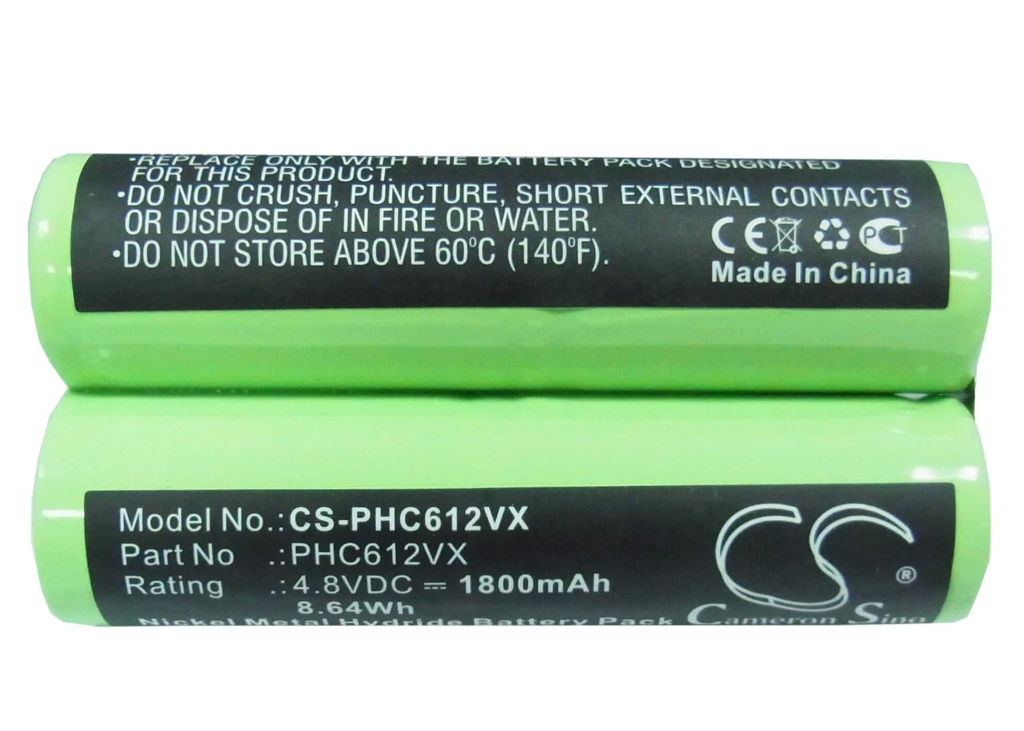 4.8V, 1800mAh, Ni-MH Battery fits Philips, Fc6125, 8.64Wh