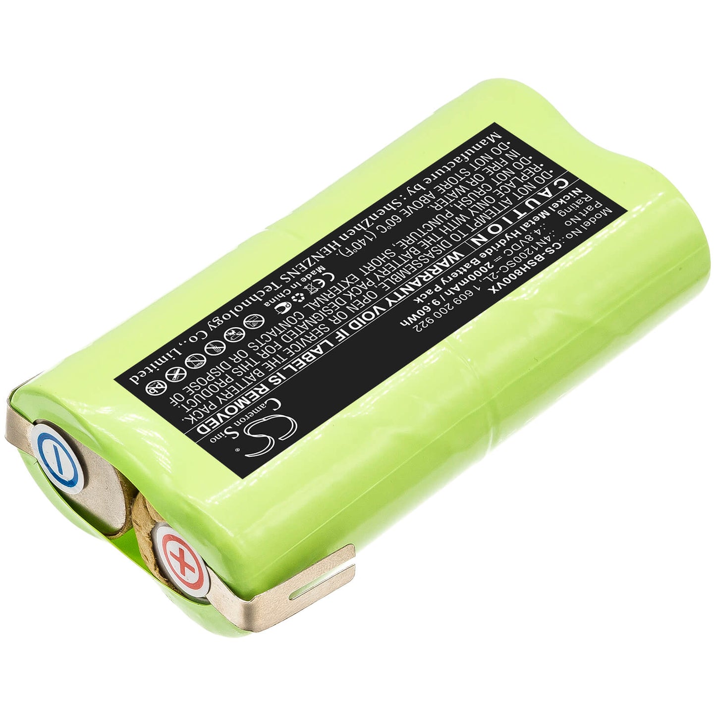 4.8V, 2000mAh, Ni-MH Battery fits Schneide, 10 Ags, Ags 65, 9.6Wh