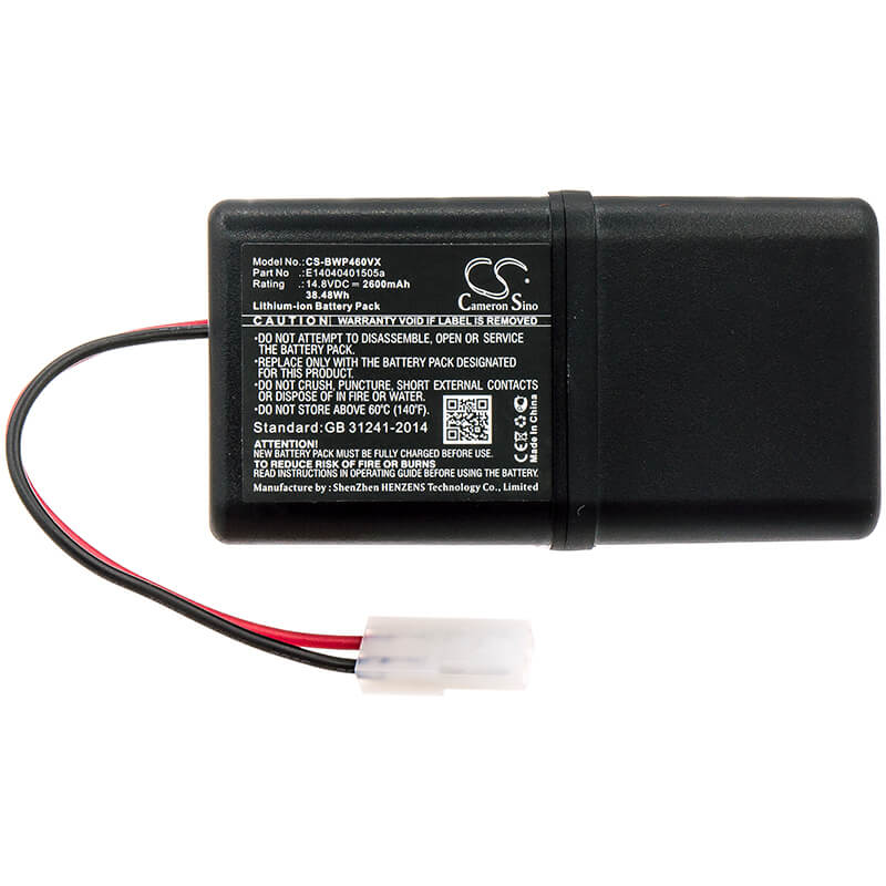 14.8V, 2600mAh, Li-ion Battery fits Bobsweep, Bob Pethair, Junior, 38.48Wh
