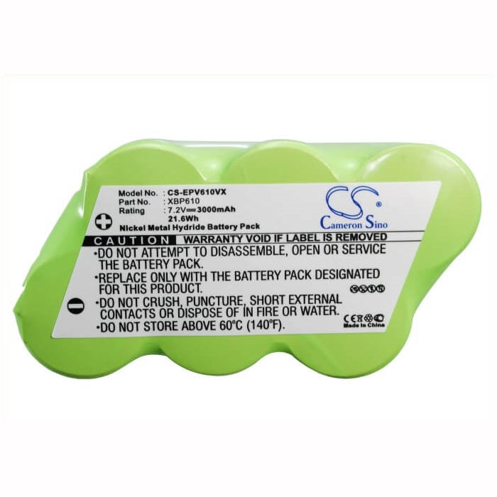 7.2V, 3000mAh, Ni-MH Battery fits Euro Pro, Shark 36000, Shark 86050, 21.6Wh
