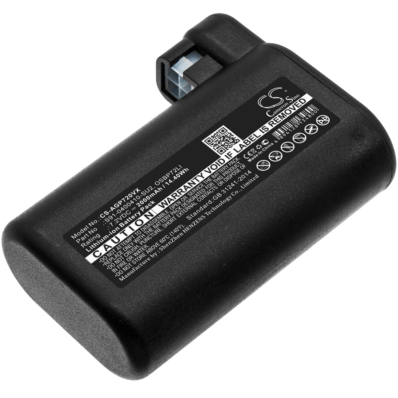 7.2V, 2000mAh, Li-ion Battery fits Aeg, 900258195, 900277268, 14.4Wh