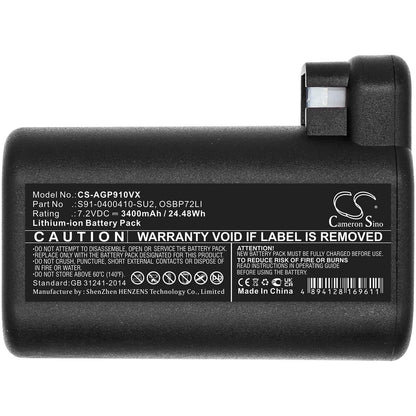 7.2V, 3400mAh, Li-ion Battery fits Aeg, 900258195, 900277268, 24.48Wh