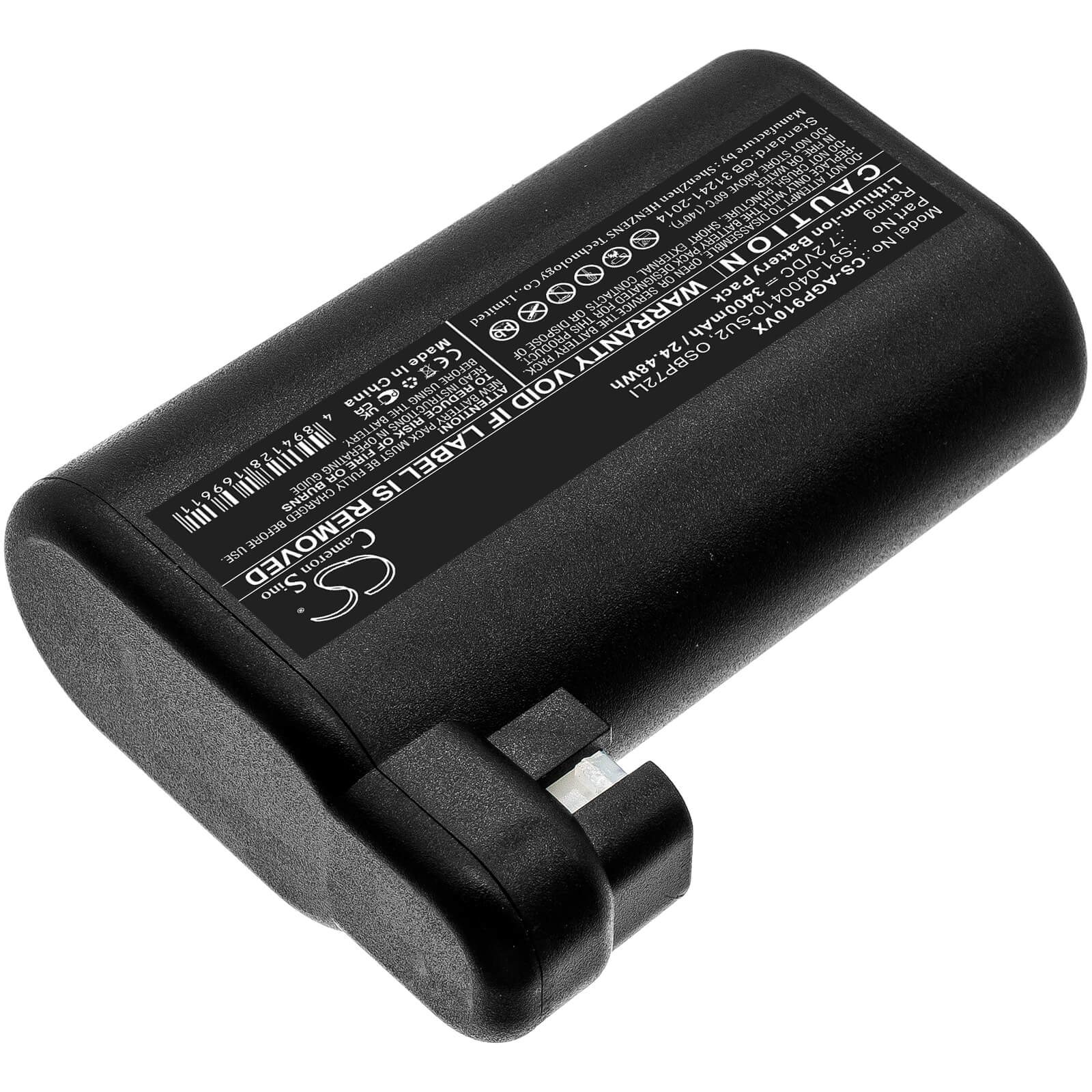 7.2V, 3400mAh, Li-ion Battery fits Electrolux, 900257877, 900257983, 24.48Wh
