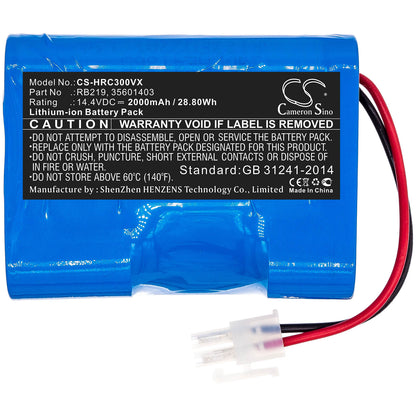 14.4V, 2000mAh, Li-ion Battery fits Hoover, Rbc030, Rbc030/1011, 28.8Wh