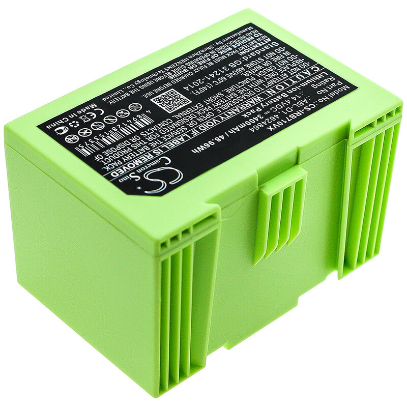 14.4V, 3400mAh, Li-ion Battery fits Irobot, 7150, I31502f, 48.96Wh