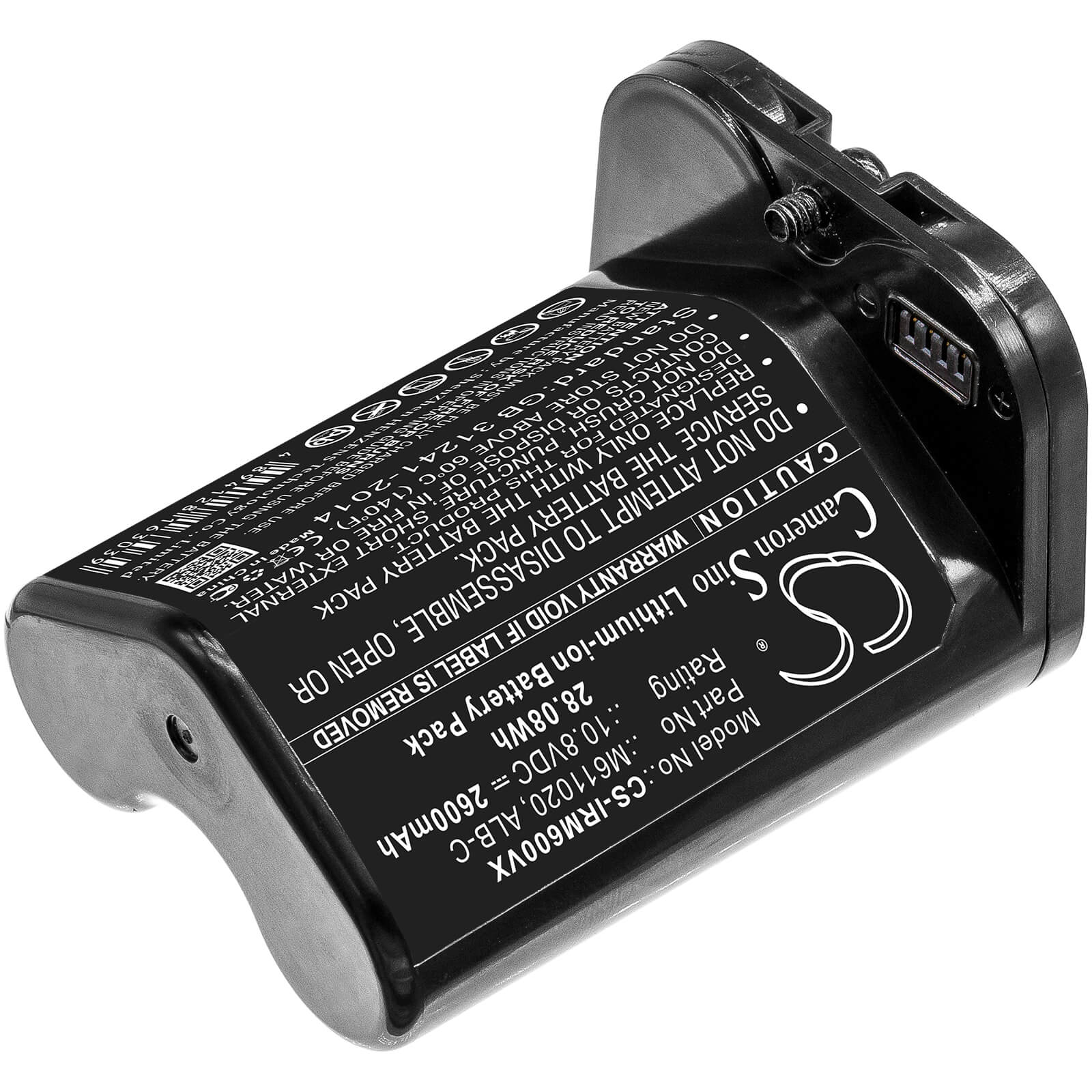 10.8V, 2600mAh, Li-ion Battery fits Irobot, Braava Jet M6, 28.08Wh