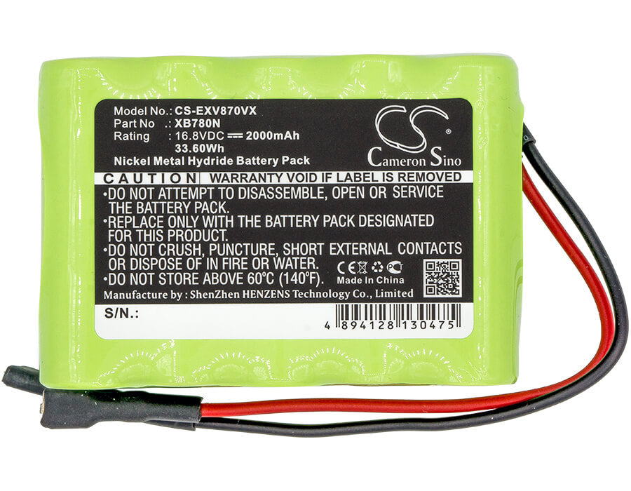 16.8V, 2000mAh, Ni-MH Battery fits Euro-pro, Shark Sv780n, 33.6Wh