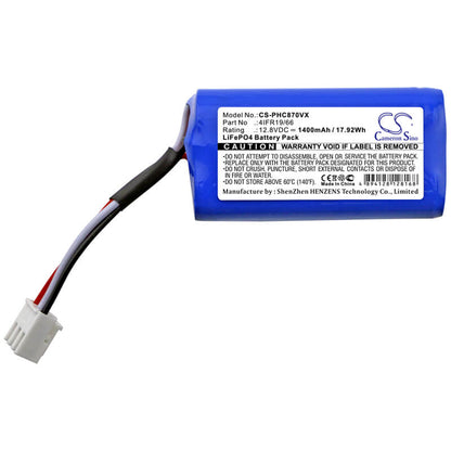 12.8V, 1400mAh, LiFePO4 Battery fits Severin Chill, Rb7022, Rb7025, 17.92Wh