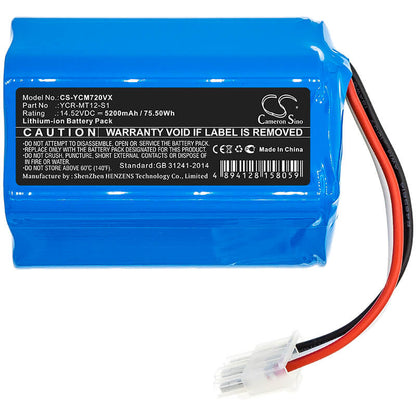 14.52V, 5200mAh, Li-ion Battery fits Iclebo, O5, Omega, 75.504Wh