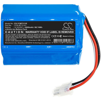 14.52V, 6800mAh, Li-ion Battery fits Iclebo, O5, Omega, 98.736Wh