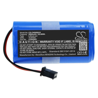 10.8V, 2600mAh, Li-ion Battery fits Cecotec, Conga 890 Slim, Conga Slim, 28.08Wh