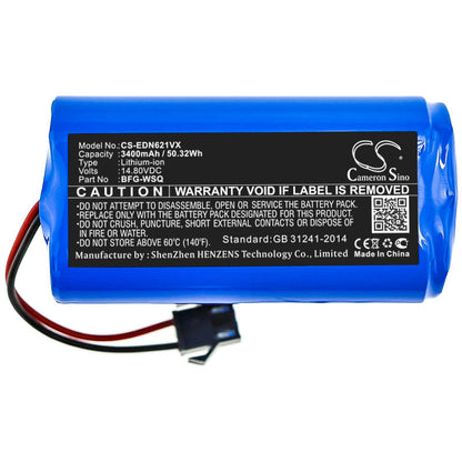 14.8V, 3400mAh, Li-ion Battery fits Ecovacs, Cen360, Cen361, 50.32Wh