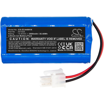 14.8V, 2600mAh, Li-ion Battery fits Zaco, A4s, A6, 38.48Wh