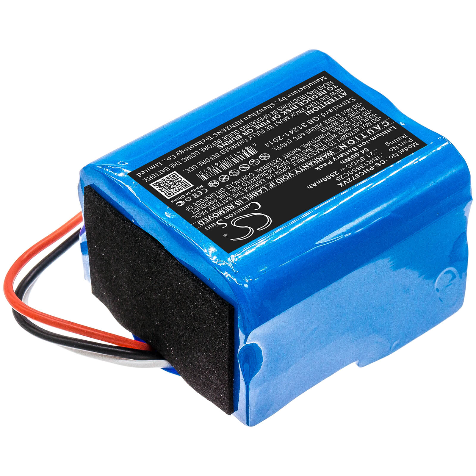 21.6V, 2500mAh, Li-ion Battery fits Philips, Fc6721, Fc6721/01, 54Wh