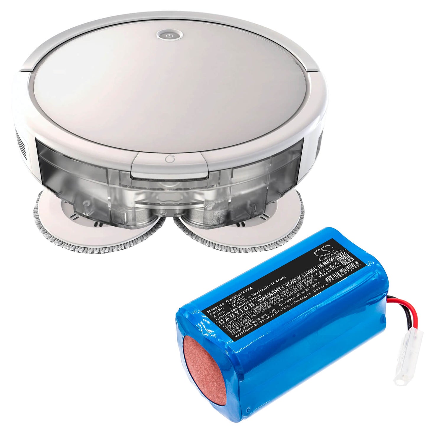 14.8V, 2600mAh, Li-ion Battery fits Bissell, 2859, 3115, 38.48Wh