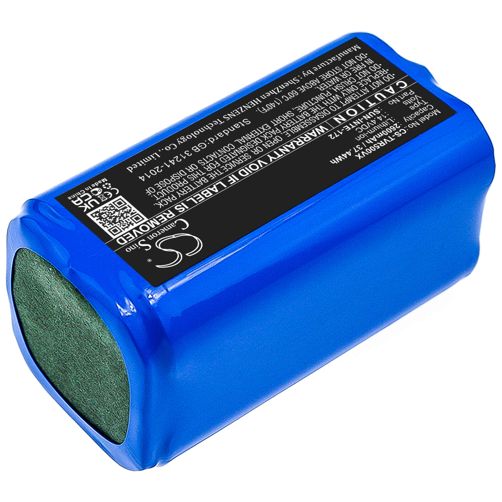 14.4V, 2600mAh, Li-ion Battery fits Tesvor, M1, N1, 37.44Wh